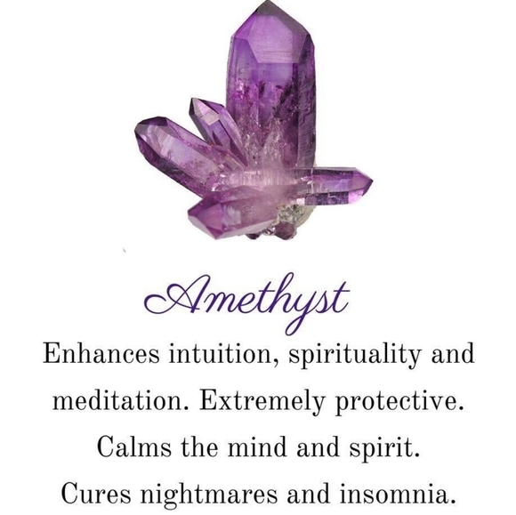 Genuine Raw Amethyst four prong adjustable ring - Picture 6 of 6